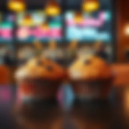 Two muffins sitting side by side on a table, enjoying a peaceful moment with each other, symbolizing relaxation and leisure.