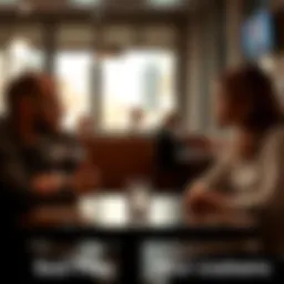 A close-up of two people sitting at a table, one looking contemplative while the other appears to be waiting for a response, showcasing the tension created by unsaid words.