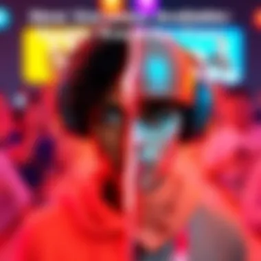 A split image showing two different versions of popular content, with vibrant colors representing each version.