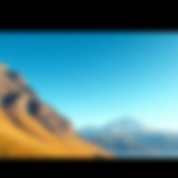 A view showing two different types of mountains, one steep and rocky, the other rolling and grassy, under a clear blue sky.