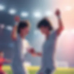 Isagi Rin and Barou Shidou celebrating after scoring goals in the U-20 World Cup match