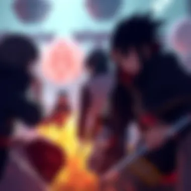 Members of the Uchiha clan showcase their aura farming skills in a competitive setting.