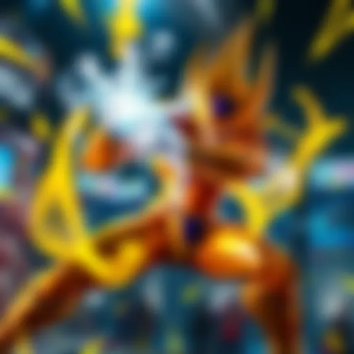 Ultra Golden Frieza showcasing his powerful form during a gaming match, with intense energy effects around him.