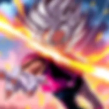 Ultra Trunks prepares for battle with a determined look, showcasing his iconic outfit and energy aura.