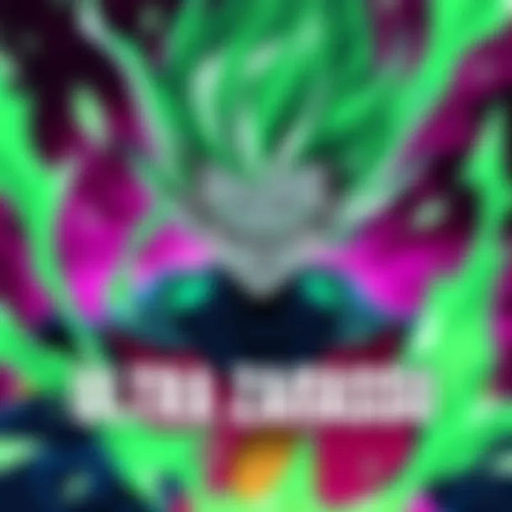 An illustration of Ultra Zamasu featuring his distinct features and aura in a dramatic anime setting