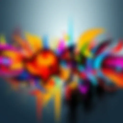 A vibrant artwork titled Umbra Cecilia featuring bold colors and abstract shapes that express deep emotions and creativity.