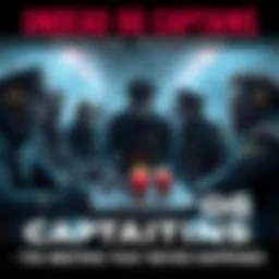 Undead Captains Meeting A group of captains from different eras meet, some look alive while others resemble zombies, discussing leadership and legacy.