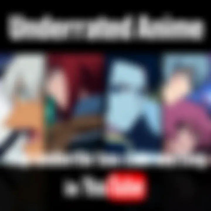 A collage of unique anime characters from lesser-known series available on YouTube