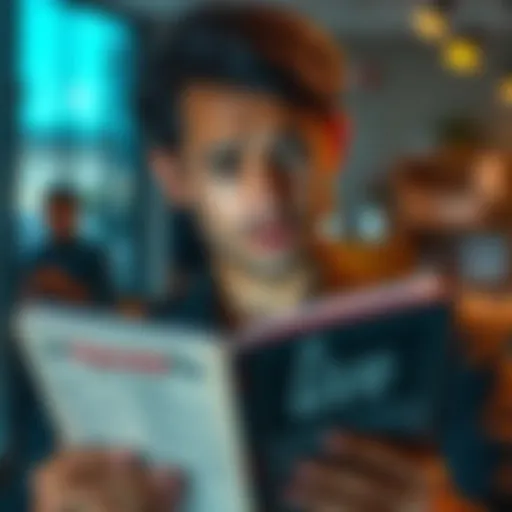 A person reading with a puzzled expression, highlighting confusion over the pronunciation of 'live' in different contexts.