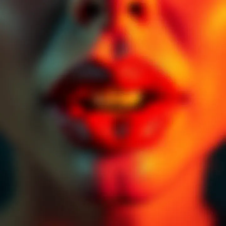 An art piece displaying uneven lips, highlighting areas needing modification