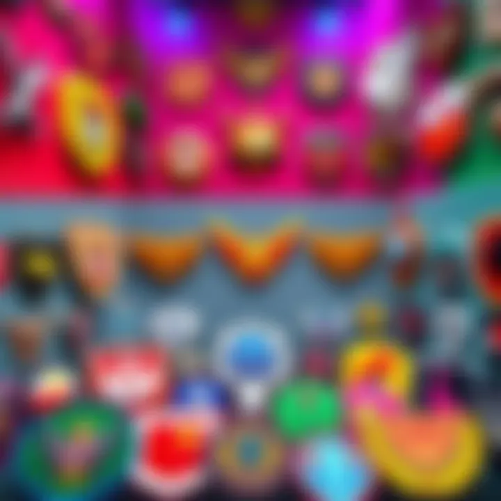 A collection of unique emblems showcased on various colored backgrounds, inviting viewers to explore different designs.