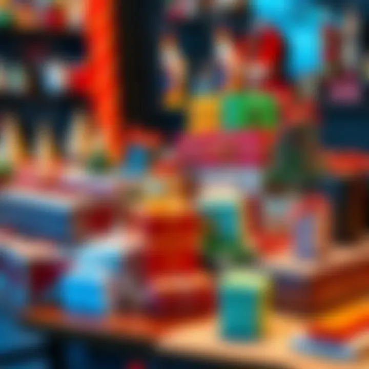A variety of unique gifts displayed on a table, showcasing colorful wrapping and diverse items for different occasions.