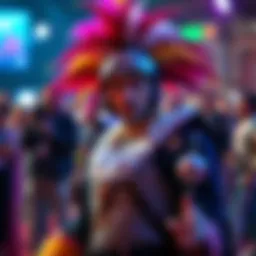A man wearing a detailed and creative costume that impresses onlookers at an event