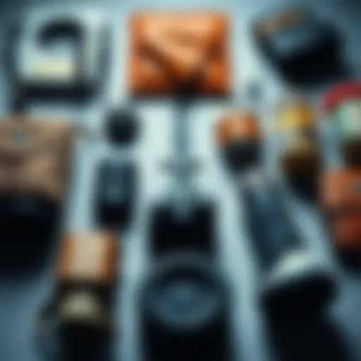 A collection of nine distinct items arranged to show their connections and shared traits.