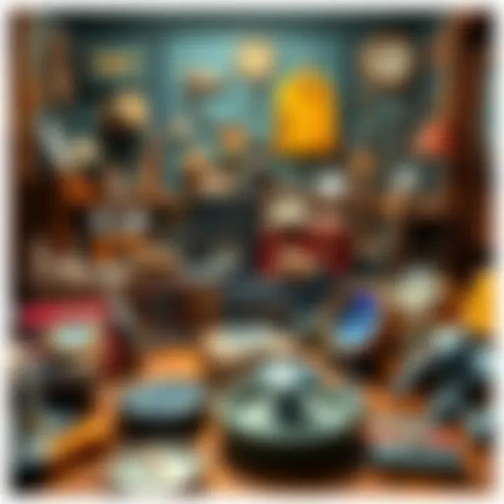 A display of various unique items including rare finds and keepsakes, arranged in an appealing way.