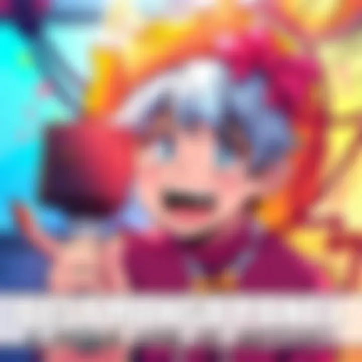 A creative manga panel showcasing humor and artistry, featuring a playful character in a vibrant setting