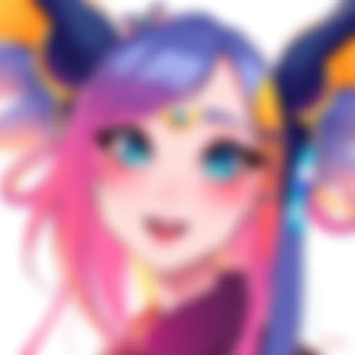 A bright and colorful illustration of Vesnyia, a unique VTuber avatar, showcasing an original design that differs from traditional anime styles.