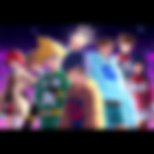 Group of colorful characters from Unit B showcasing various visual styles and designs