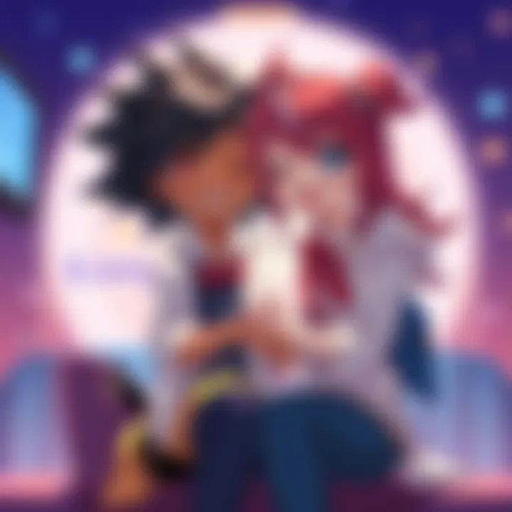 Two different animated characters from fan art representing an unconventional shipping dynamic, showcasing their unique bond in a playful setting.