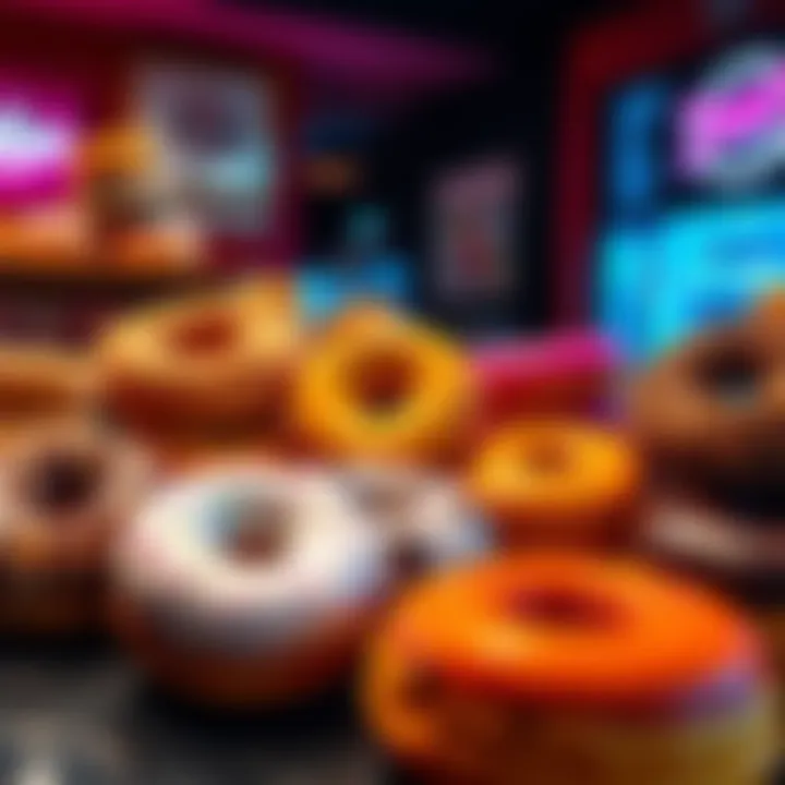 A variety of baked goods that resemble donuts but are different types of pastries displayed in a local shop
