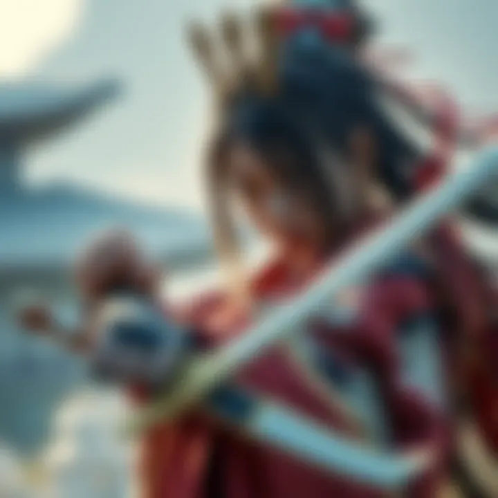 Uraume prepares for battle against her old rival from the Heian period, showcasing intense determination.