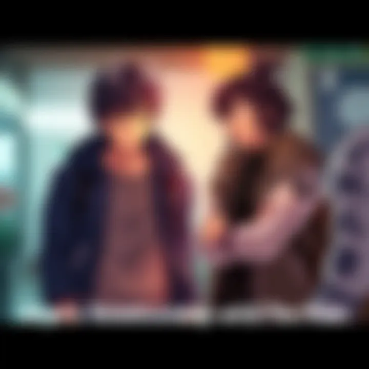 Uryu and Mayuri standing together, showcasing their distinct personalities in a conversation, with Uryu looking skeptical and Mayuri appearing quirky and animated.
