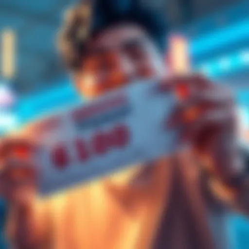 A person excitedly holds a prize ticket after scoring 6 out of 10 in a game event, showing mixed emotions about not receiving the desired LEGEND Super Vegito character.