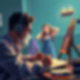 A person sketching unique brun art based on community suggestions