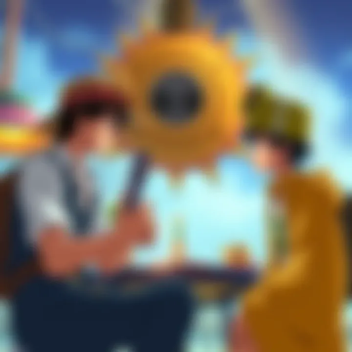 Usopp having a lighthearted conversation with Koby and Helmeppo, discussing friendship ranks