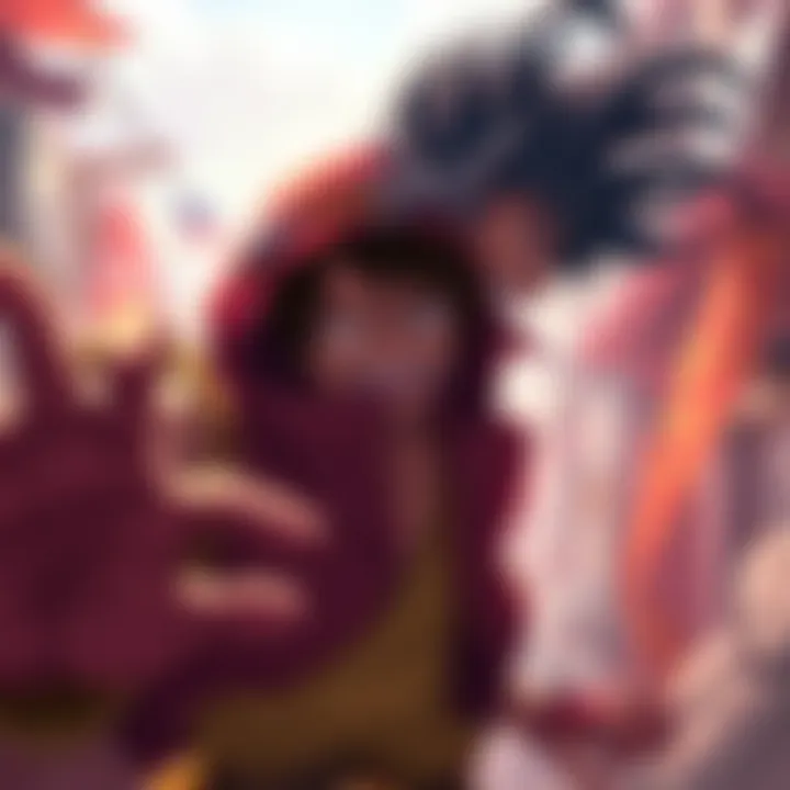 Usopp stands defiantly against Imu, ready for a fierce battle, with intense expressions on both characters.