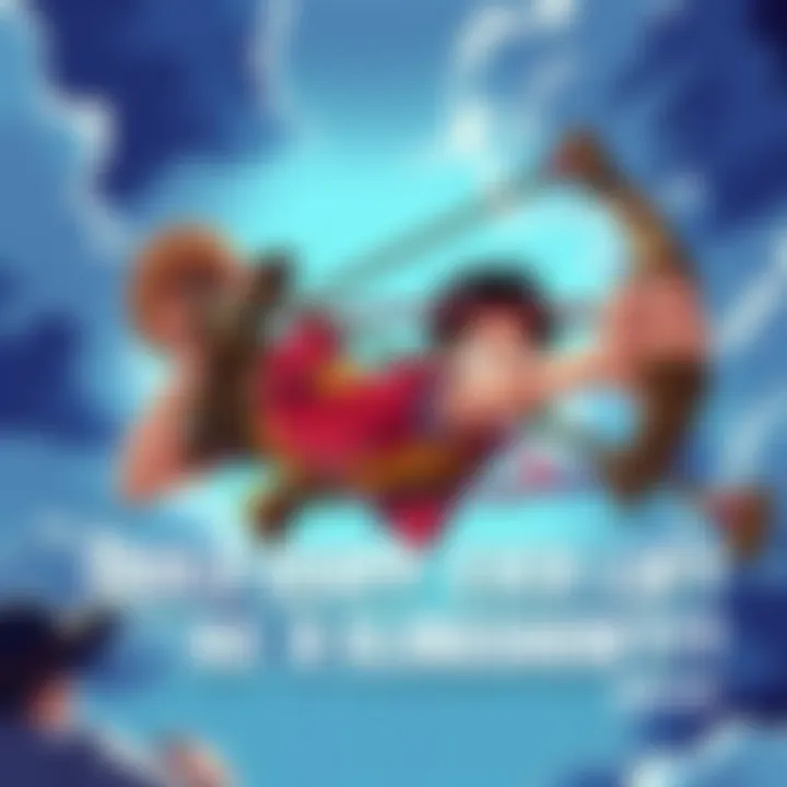 Usopp aims Luffy backward while preparing to launch him like a slingshot, with a determined look on his face.