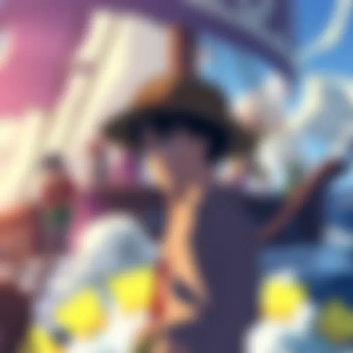 Usopp in the Straw Hats An illustration of Usopp standing away from the Straw Hat crew, looking uncertain as other crew members sail on a ship in the background.