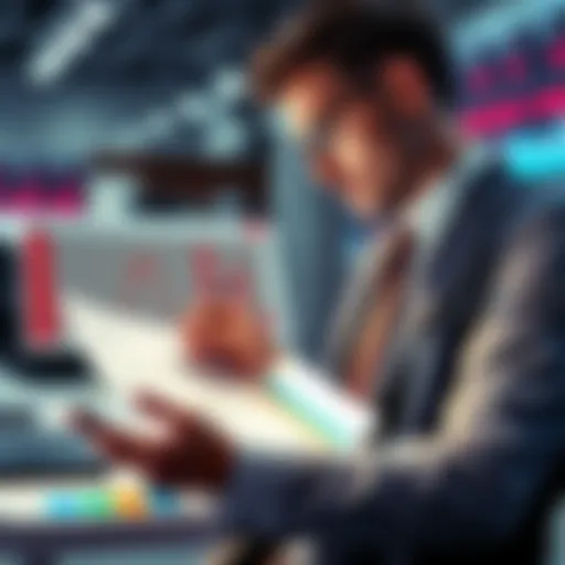 A business professional analyzing graphs and charts related to USV's latest investment strategies
