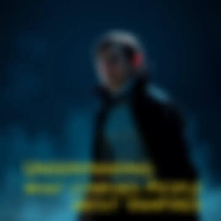 A vampire with a cape and fangs standing in a dark room, looking curious about its surroundings.