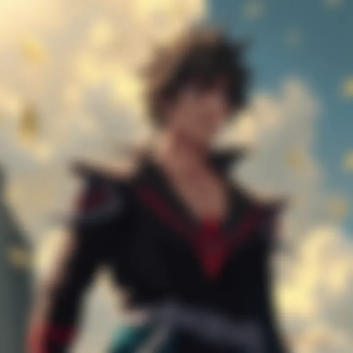 Vash stands with black hair, symbolizing his transformation and questioning his identity. He looks contemplative, reflecting on his human nature and powers.