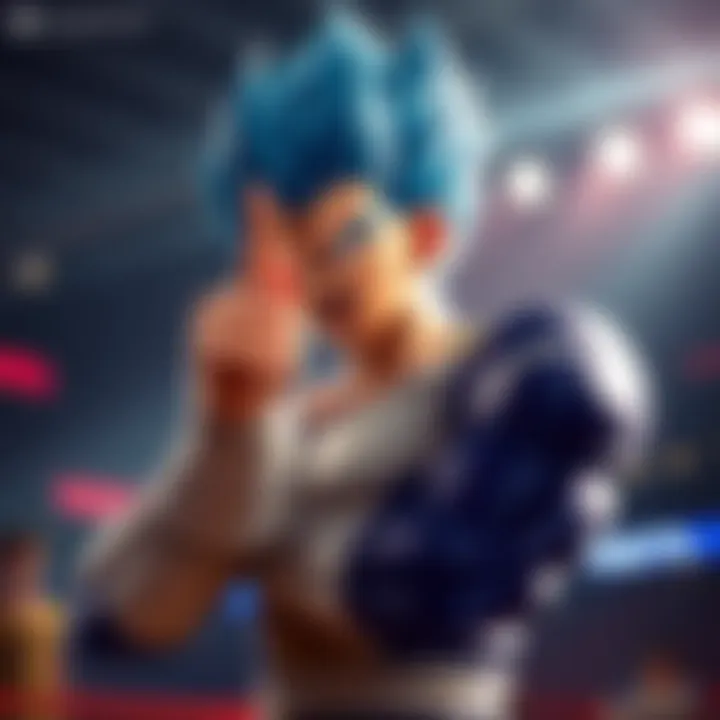 Vegeta poses with his thumb up, showing confidence before the upcoming fight.