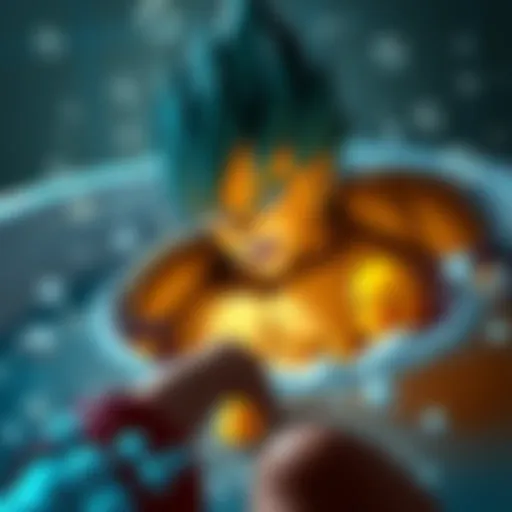 Vegeta comically struggles with bath time, surrounded by bubbles and rubber duckies, showcasing his intense expression.