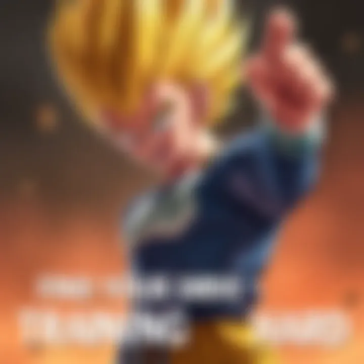 Vegeta showing intense focus while training, demonstrating strength and determination.
