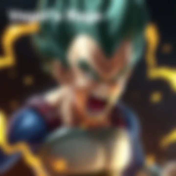 Vegeta, with a fierce expression, shouting in anger during a dramatic moment, surrounded by energy bursts.