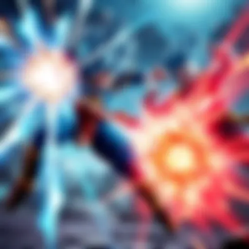 Vegito Blue showcasing powerful moves against the Blue Bois in an intense battle