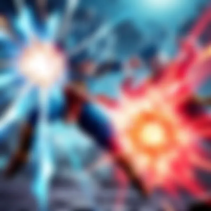 Vegito Blue showcasing powerful moves against the Blue Bois in an intense battle