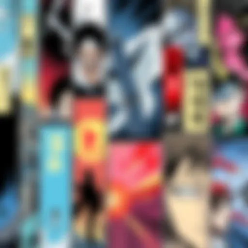 A collage of popular vertical manga panels showcasing dynamic storytelling styles from big3 manga
