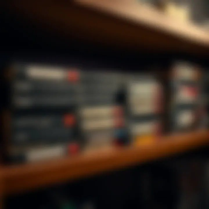 A collection of VHS tapes stacked on a dusty shelf, some with price tags showing high prices, reflecting the issue of spending money on collectibles.