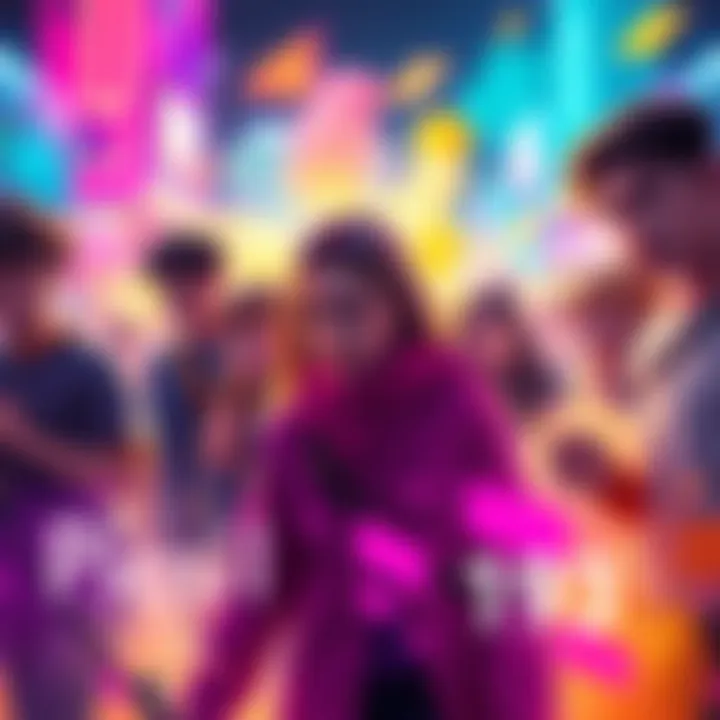 A bright scene showing characters from Chapter 193 surrounded by new, bold colors