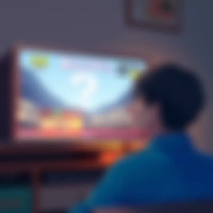 Person looking at a TV screen with a questioning expression, contemplating if they should continue watching the series Daima