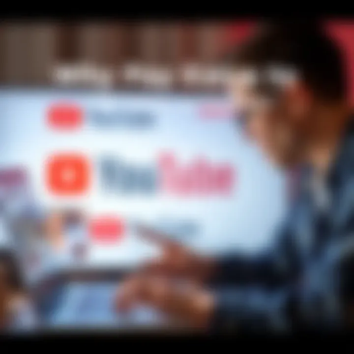 A person looking frustrated at a laptop while browsing YouTube, displaying old shows with high prices