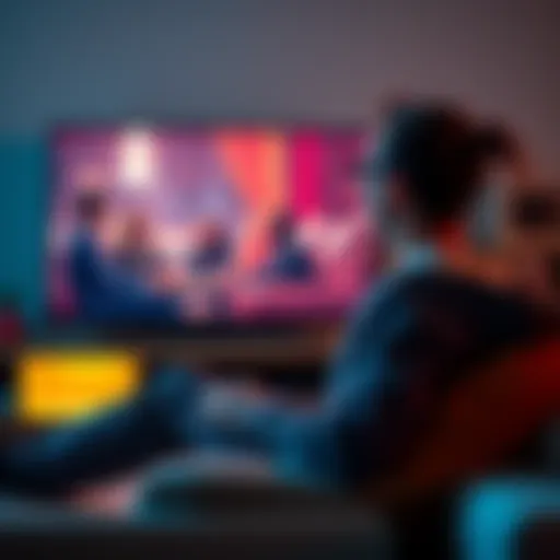 A shocked viewer sitting on a couch, looking at a TV screen showing a dramatic scene from a show, reflecting on their feelings about the protagonist.