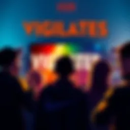 Fans discussing the future of the Vigilantes series with a TV screen in the background