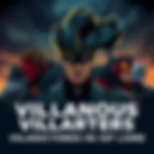 A group of villainous characters from the OP universe gathered together, with a few looking contemplative as if considering a heroic change. The background shows a dark, stormy sky to emphasize their roles.