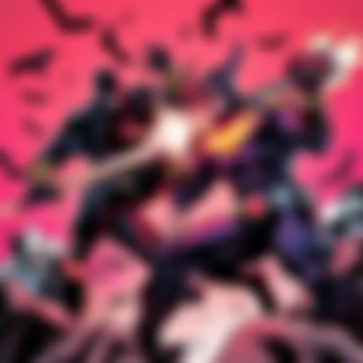 Viltrumites in Action Two Viltrumite characters in a dynamic fight scene showcasing their strength and determination in the Invincible universe